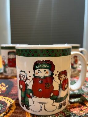 Christmas Raggedy Ann & Andy Snowden mugs 1998 set of 3